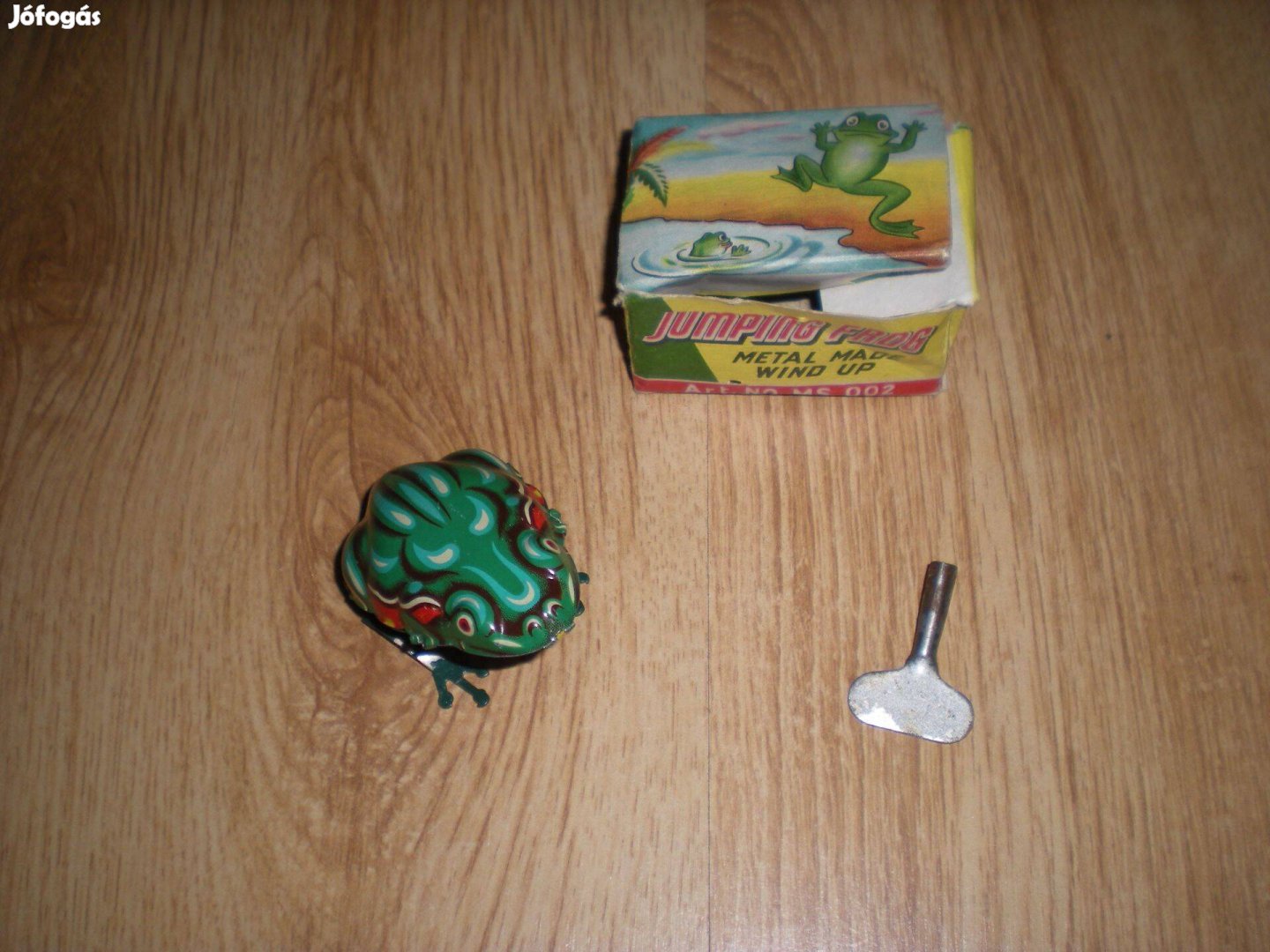 Lemezjáték lemez játék felhúzós béka működőképes dobozában 2