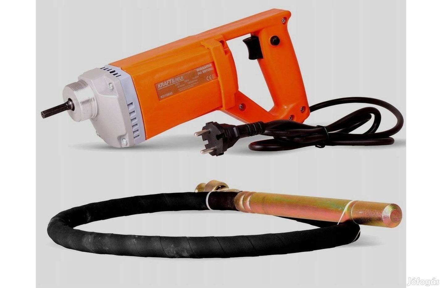 Lengyel betonvibrátor, tűvibrátor két méteres tömlővel, 1400 Watt !