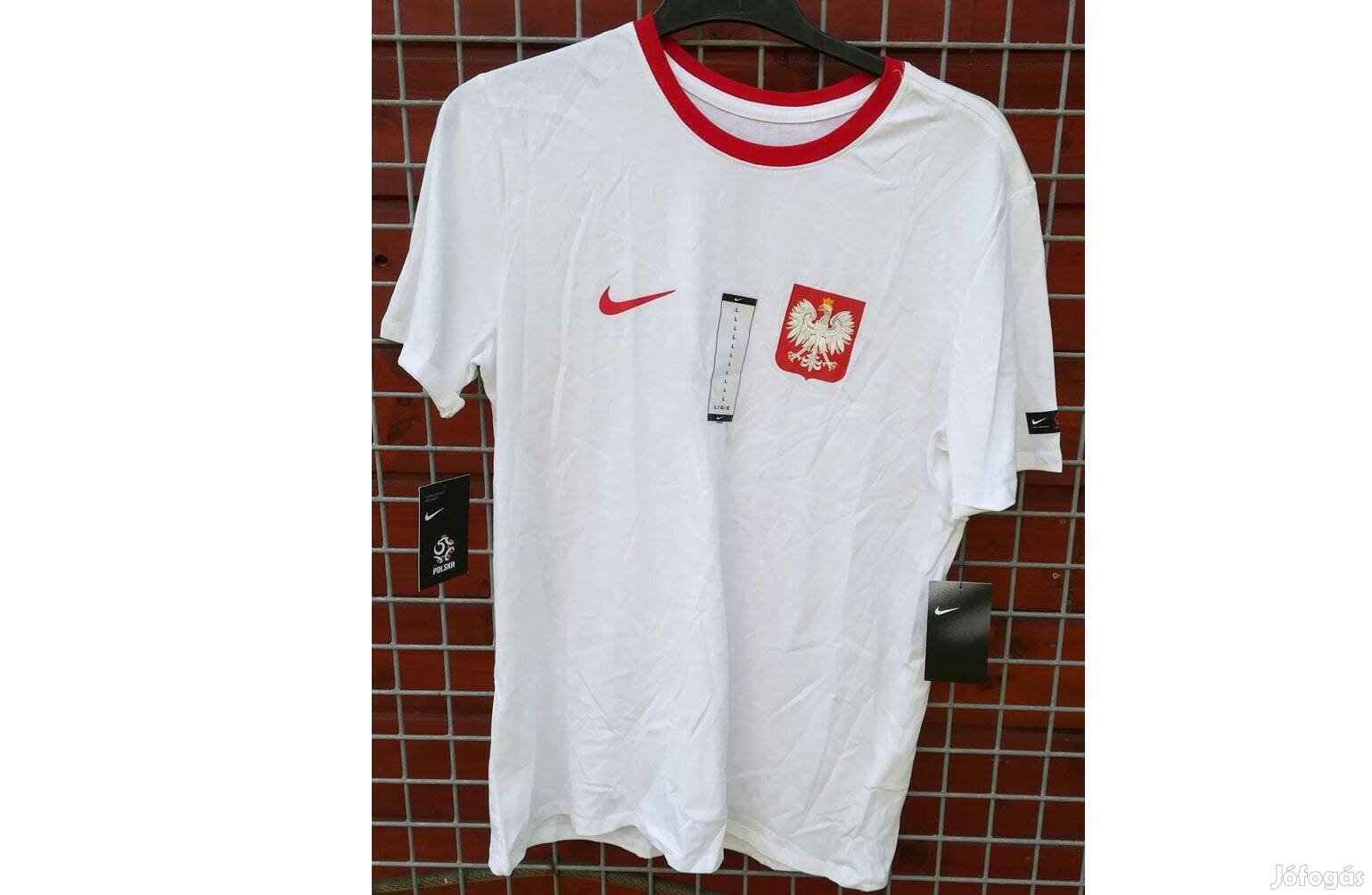 Lengyel válogatott eredeti Nike fehér póló (L)