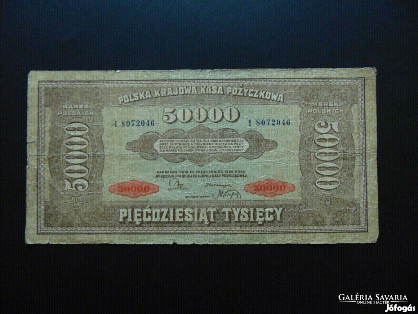 Lengyelország 50000 marek bankjegy 1922