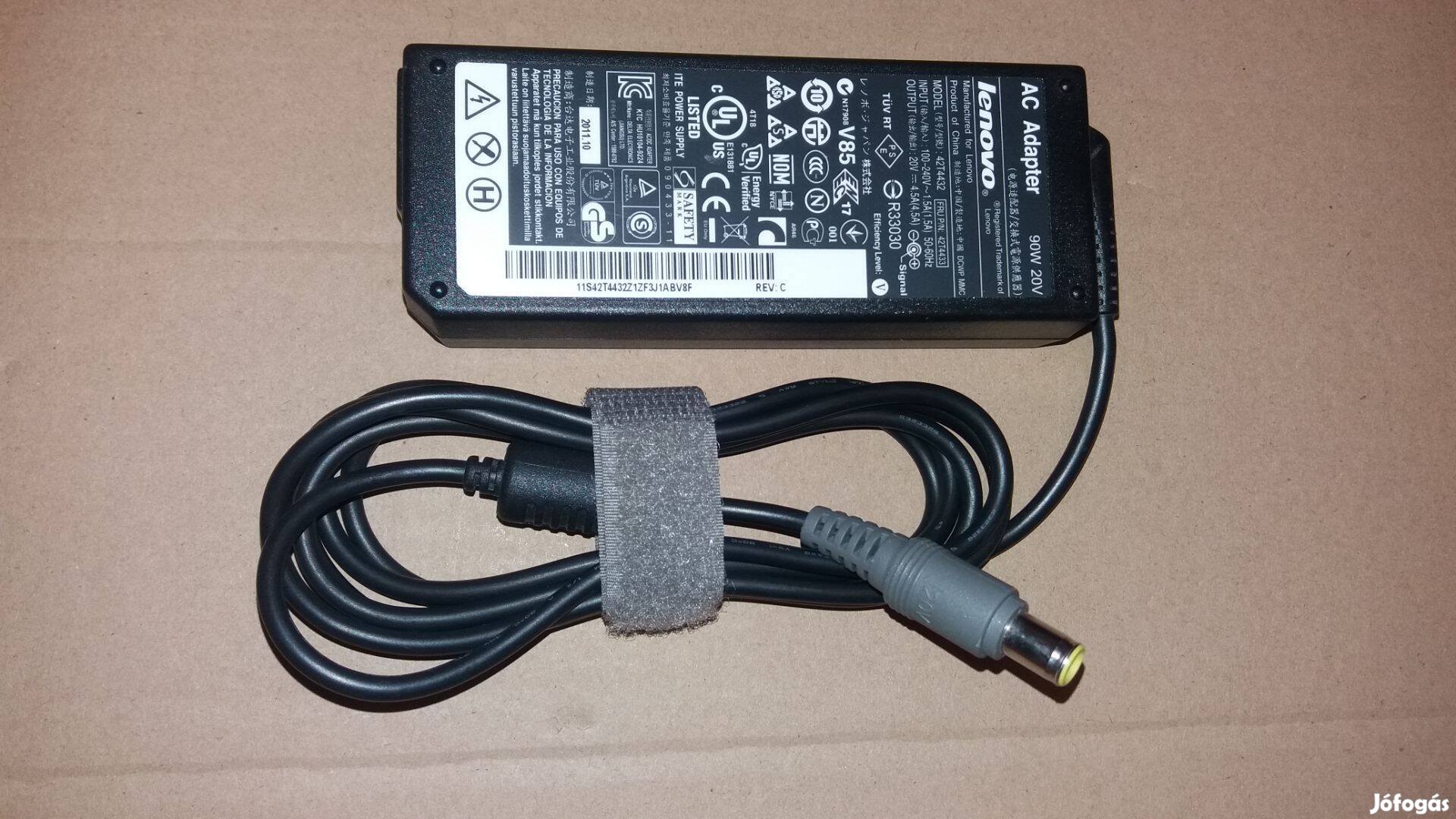 Lenovo 20V 4,5A 90W IBM eredeti laptop notebook adapter töltő újszerű