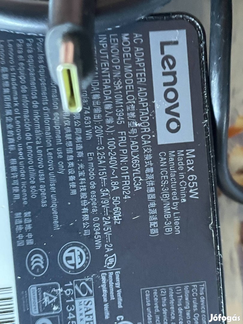 Lenovo 65W laptop adapter