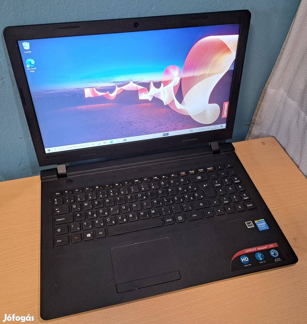 Lenovo Ideapad 100 laptop (15,6/Intel/4GB/128SSD)