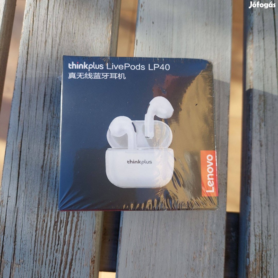 Lenovo LP40 Fehér Bluetooth 5.0 Fülhallgató (Új-Bontatlan)