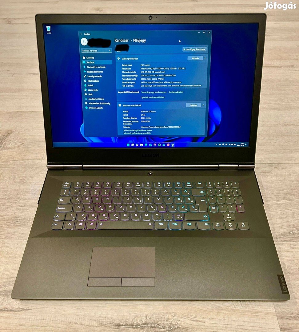 Lenovo Legion Y740 gamer laptop 17"