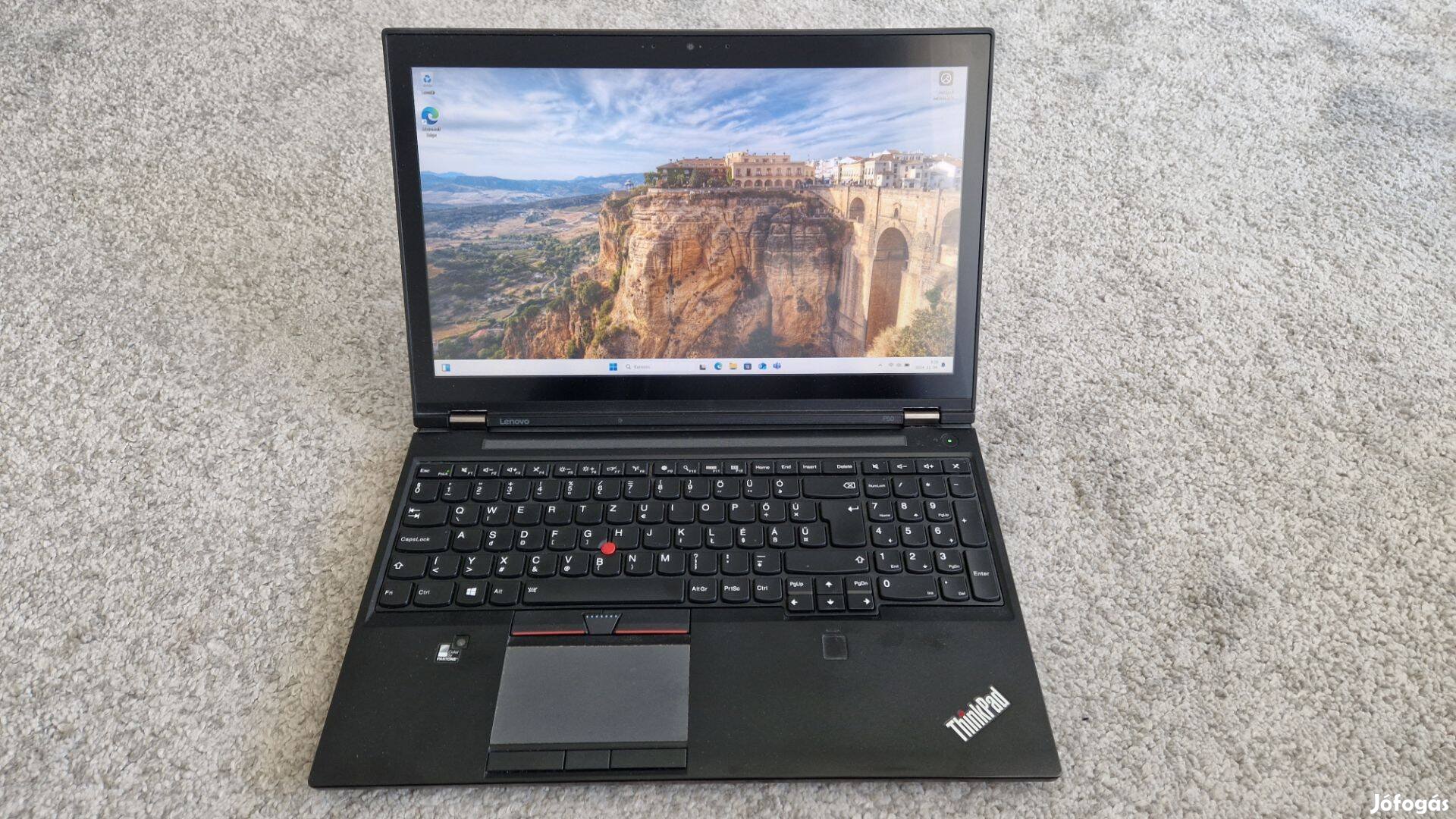 Lenovo P50 fullos laptop eladó extrákkal