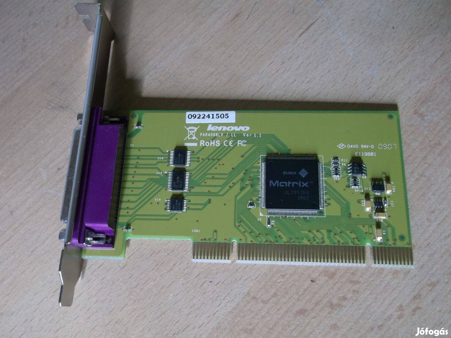 Lenovo PAR 4008LV LPT port PCI bővítőkártya