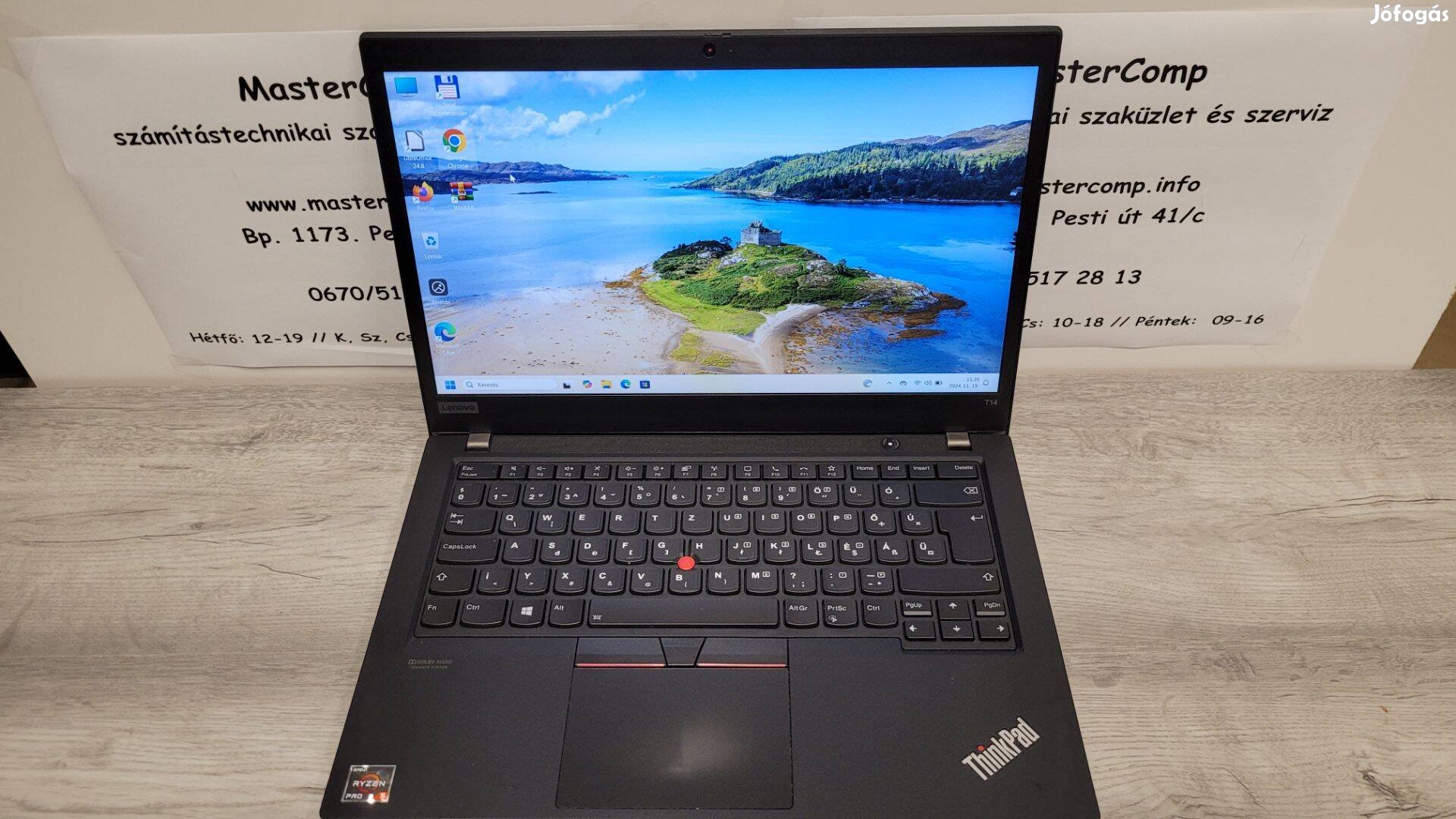 Lenovo T14 AMD ryzen 5 4650 1 év garanciával 16gb ram, nvme