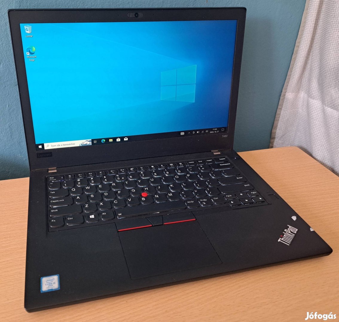 Lenovo T460S érintőképernyős laptop (14FHD/I5-G6/8GB/256SSD)