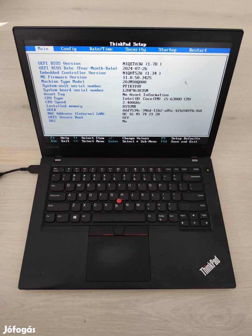 Lenovo T470 i5 6.gen laptop félkonfig hiányos