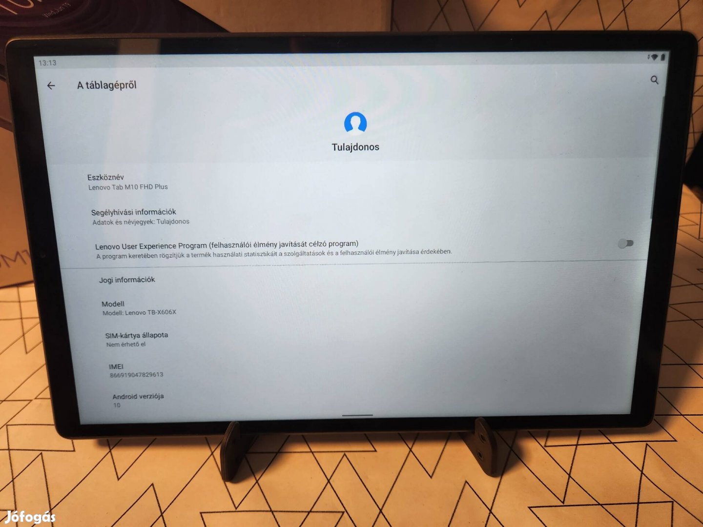 Lenovo Tab M10 FHD Plus 2. generáció Elegáns fémház, tűéles