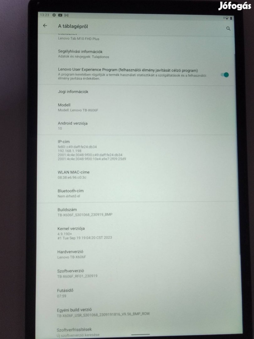 Lenovo Tab M10 FHD Plus szép állapotú 