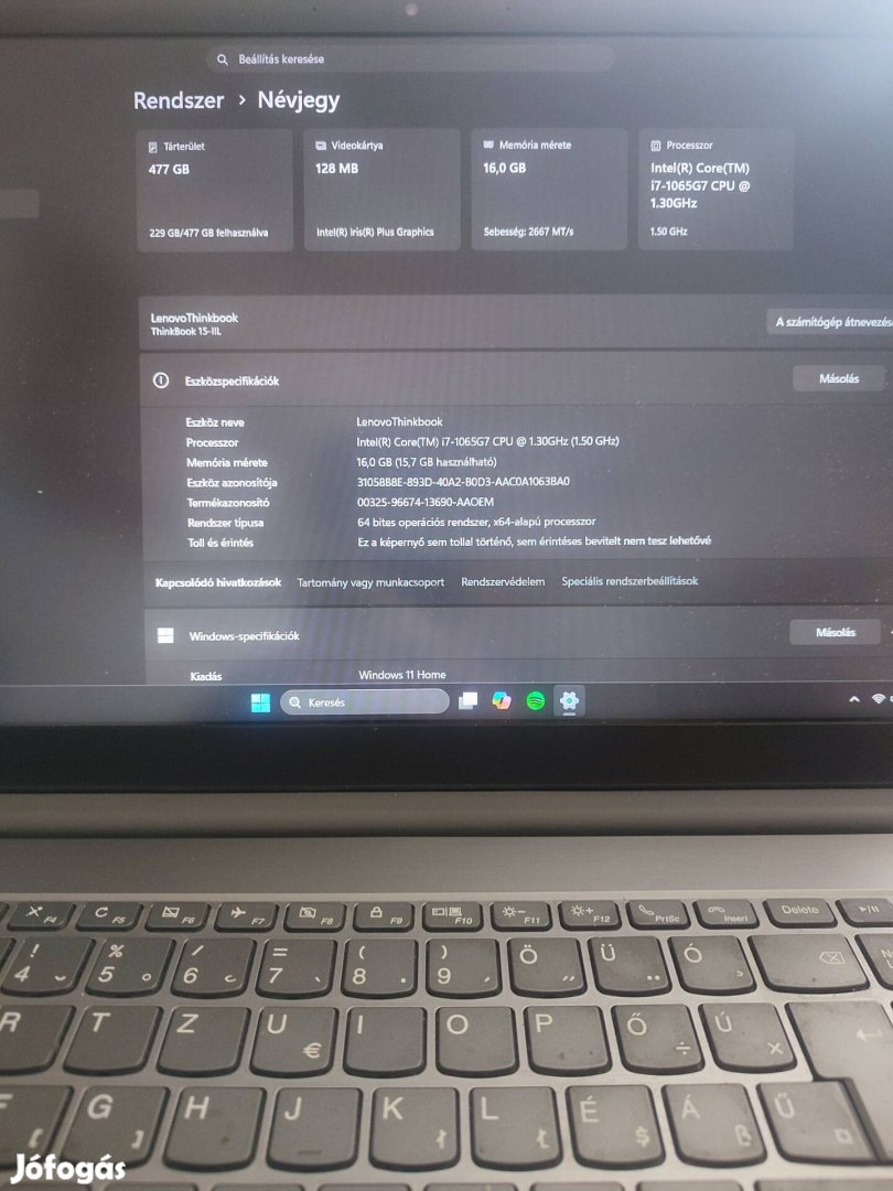 Lenovo Thinbook 15 IIL - Ingyenes office!