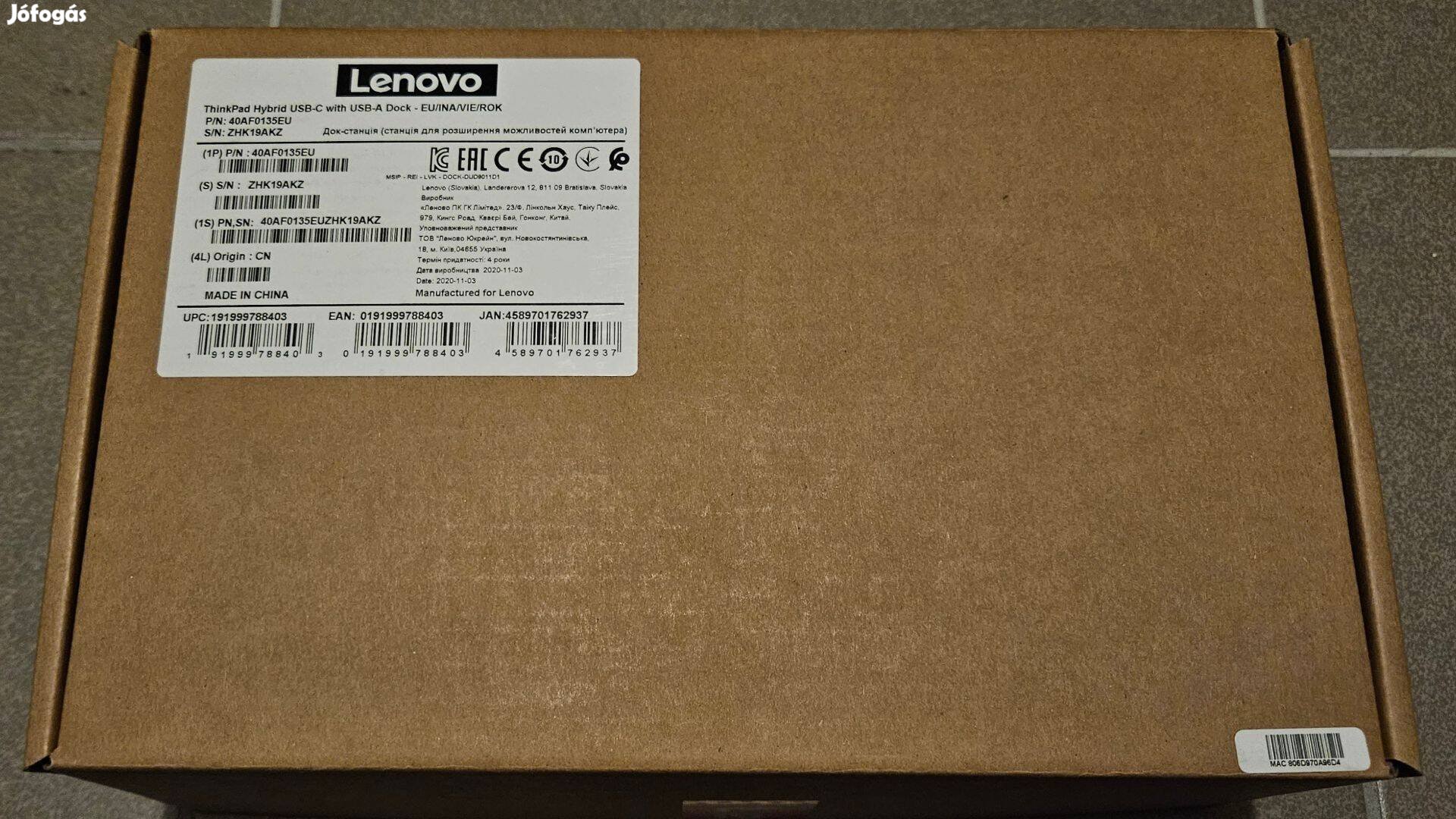 Lenovo Thinkpad 40AF dokkolo új állapotban eladó