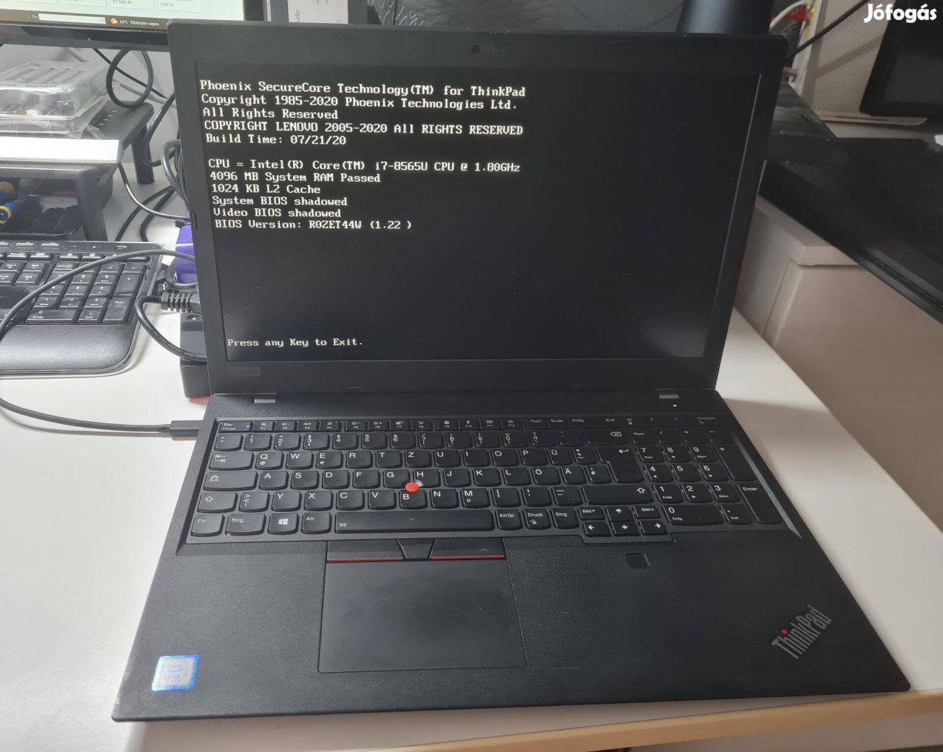 Lenovo Thinkpad L580 i7 8gen ram ssd aksi töltő nélkül eladó !