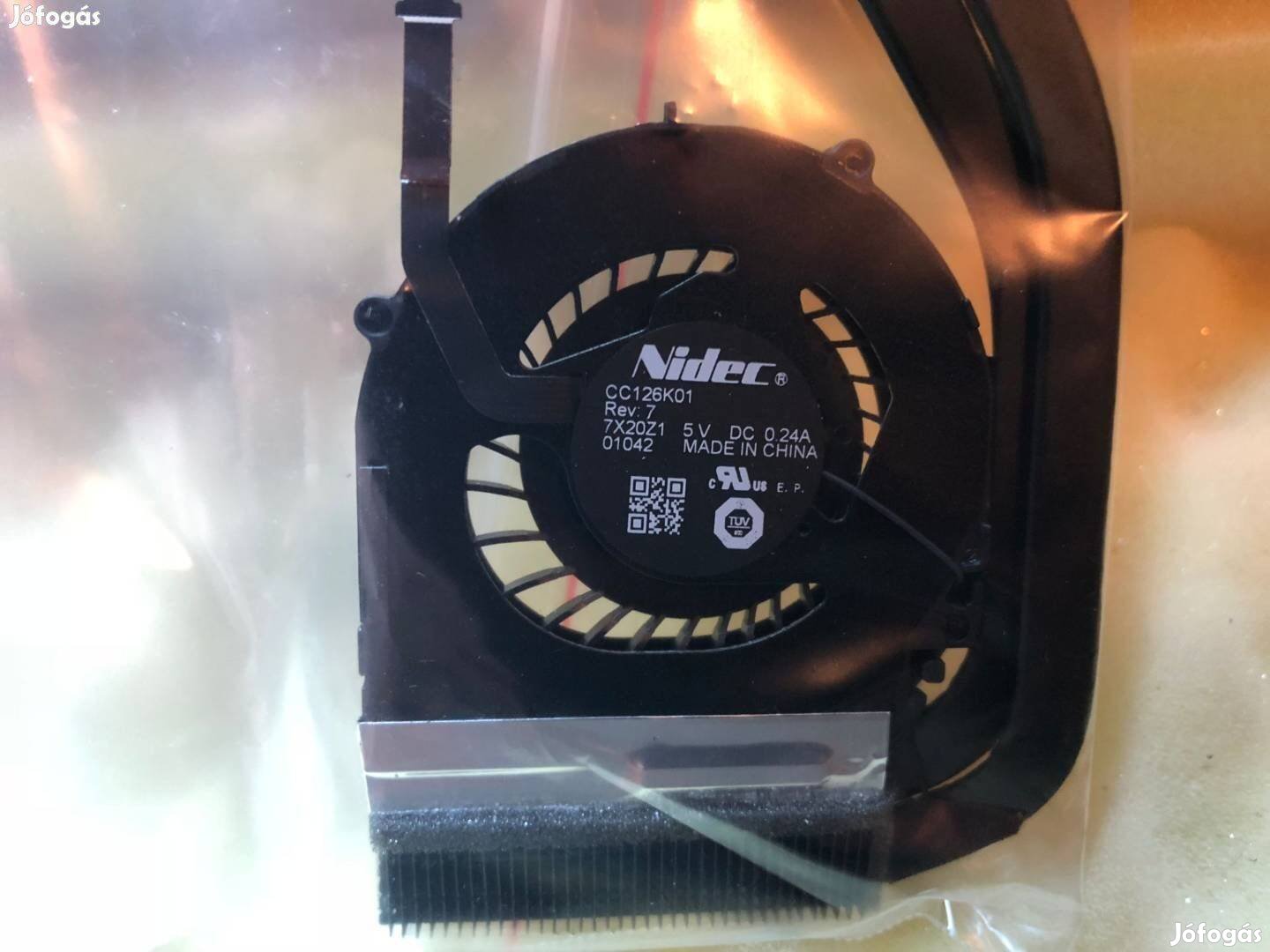 Lenovo Thinkpad X1 Carbon Gen 3 heatsink ventilátor fan 00HN743 MT: 20