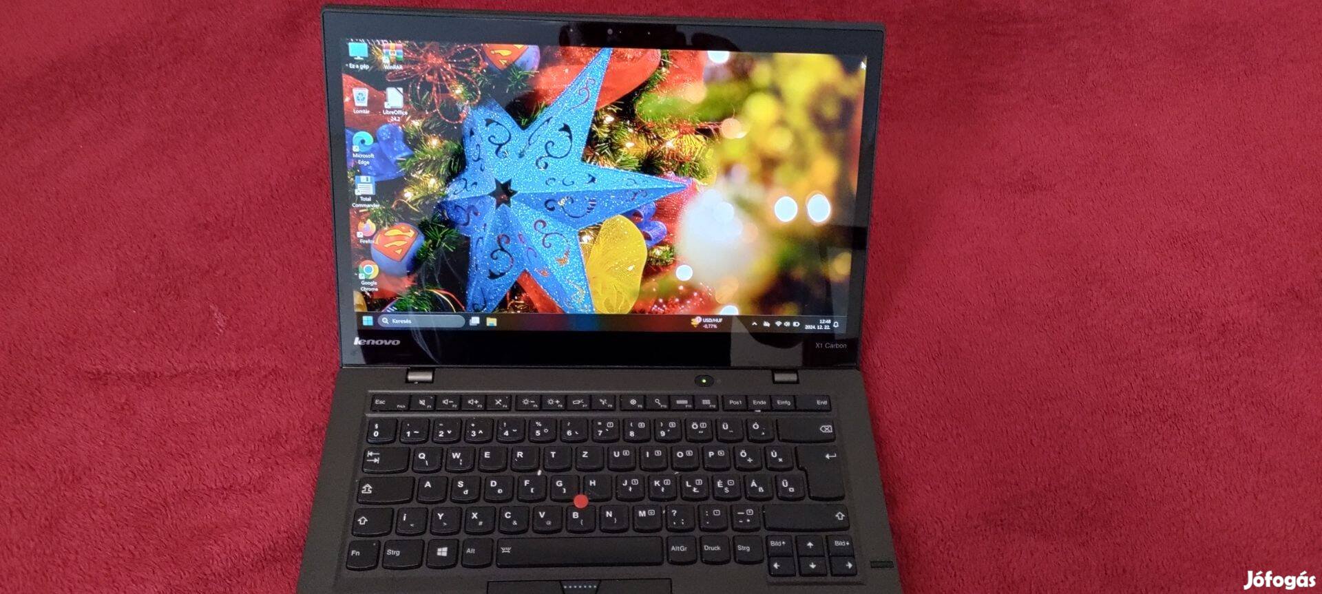 Lenovo X1 carbon érintőképernyős laptop új akkuval karácsonyra is!