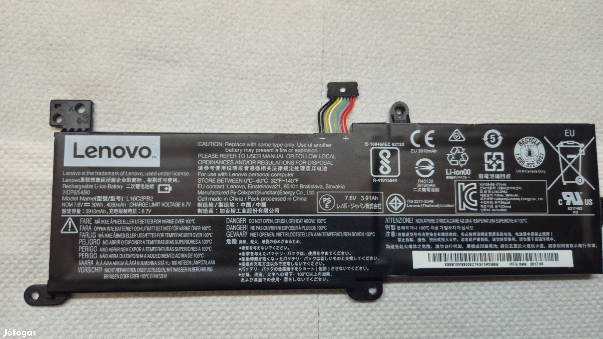 Lenovo akkumulátor 2.5 órás idepad 320 17ast laptopbóp