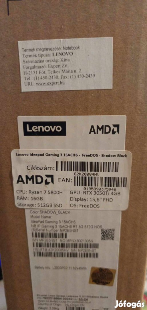 Lenovo laptop 3050ti, Ryzen 7 5800h, 16gb ram