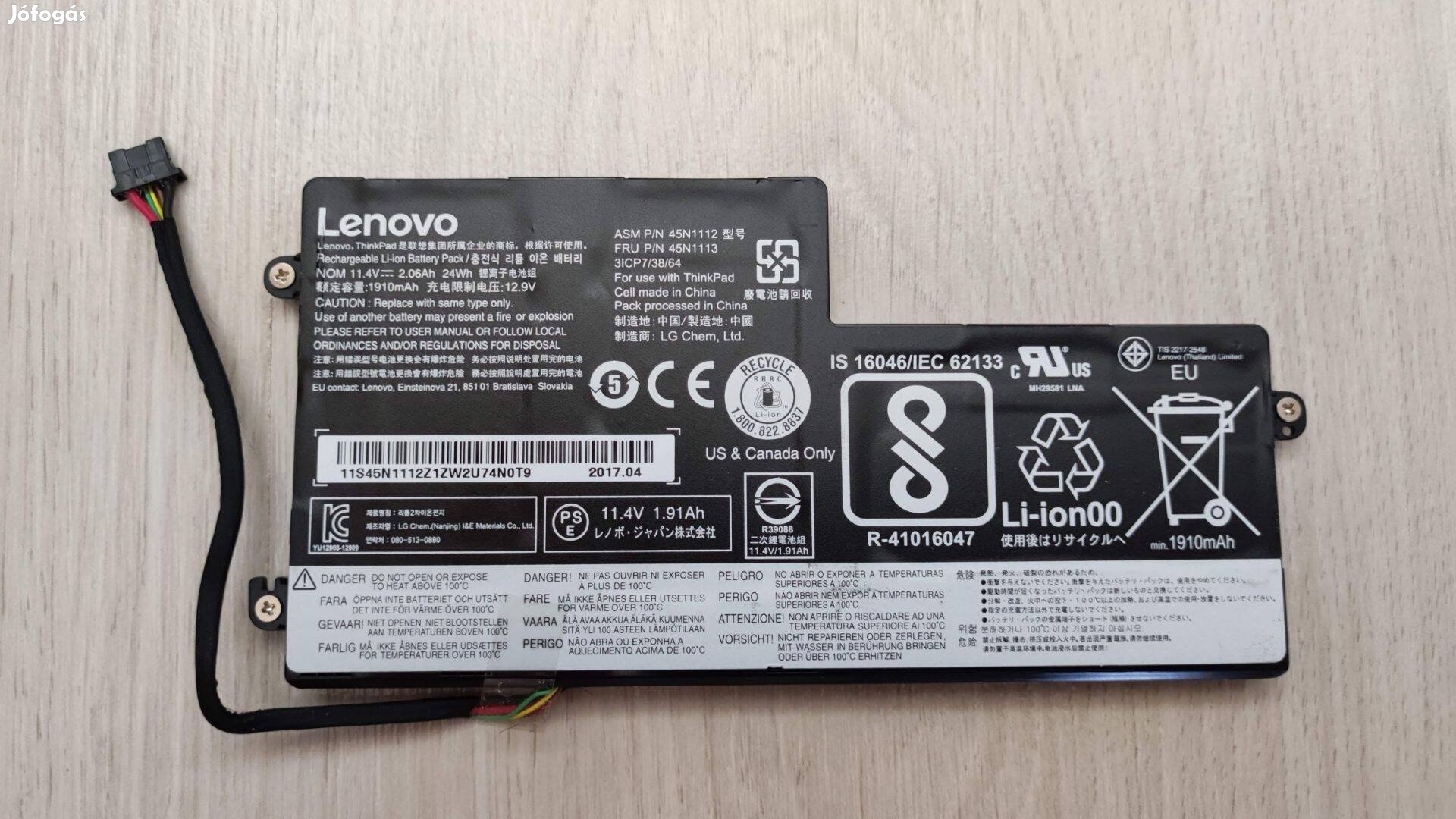 Lenovo laptop akkumulátor 2-3 órás X240 X250 X260 X270 T440 T450 T460