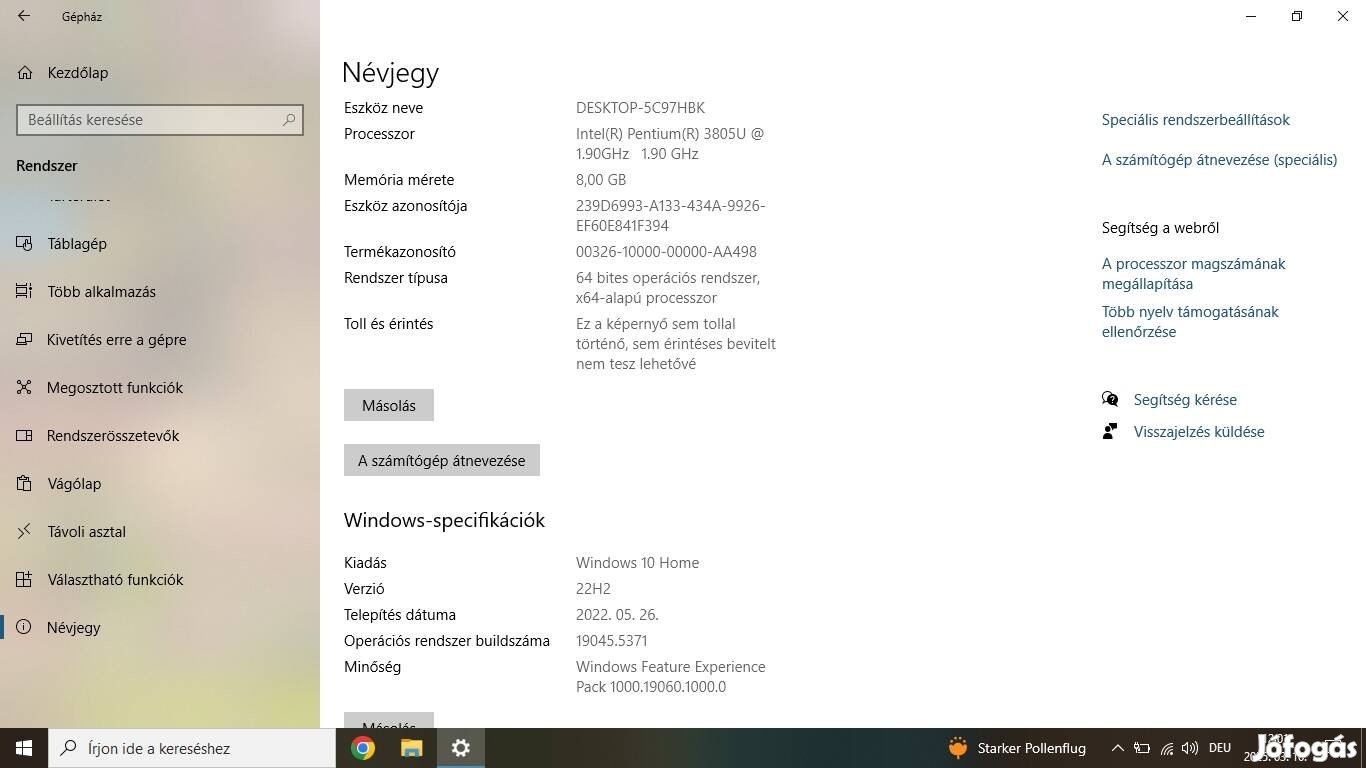 Lenovo laptop hibátlan 