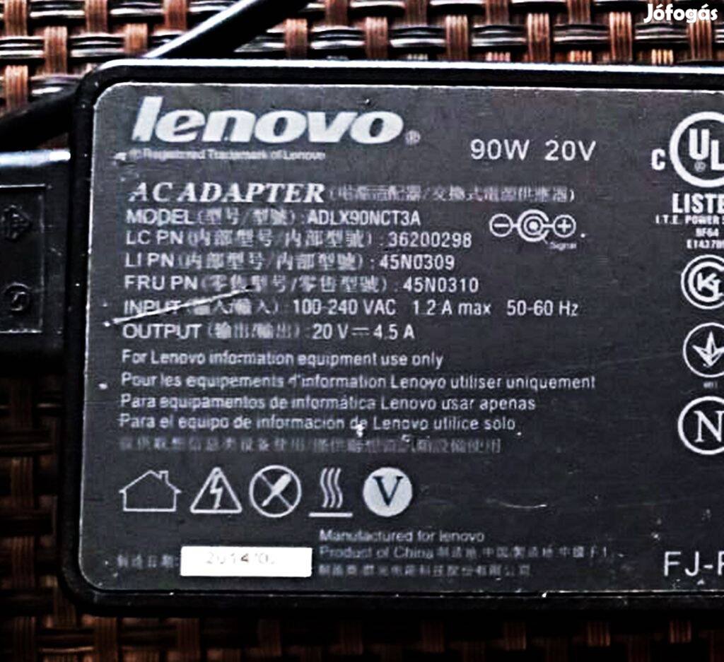 Lenovo laptop töltő - Lenovo Thinkpad - személyesen 2000 Ft