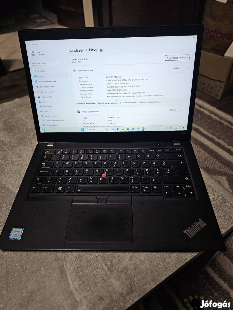 Lenovo t480s laptop i7 8550 8gb/256 win11