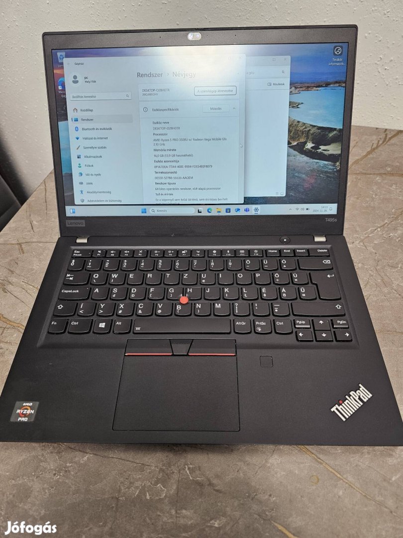 Lenovo t495s laptop ryzen 5 pro 3500 radeon vega vga  512/16gb