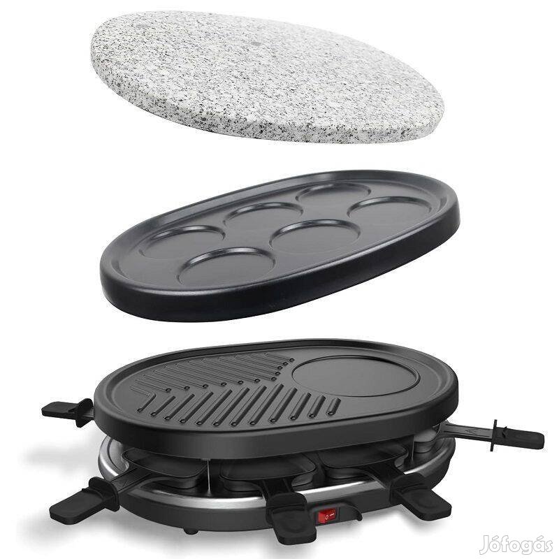 Leogreen 4az1-ben elektromos raclette grill, 900W - fekete (0171-0-1)