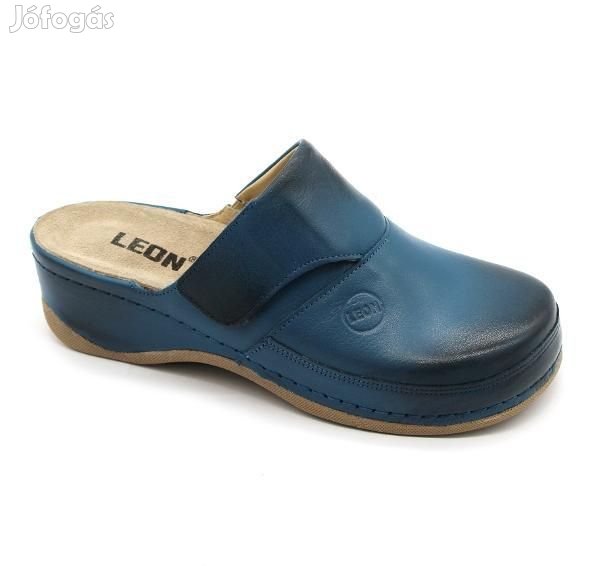 Leon Comfortstep 2019 kék női bőr papucs kivehető talpbetéttel 36-41