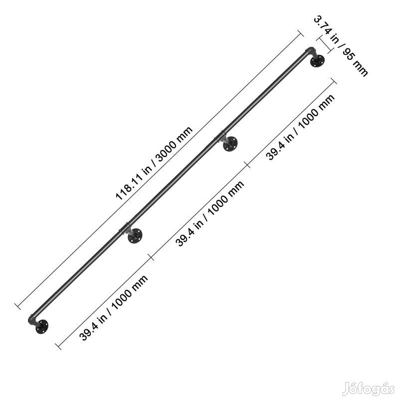 Lépcsőkorlát kapaszkodó 300 cm