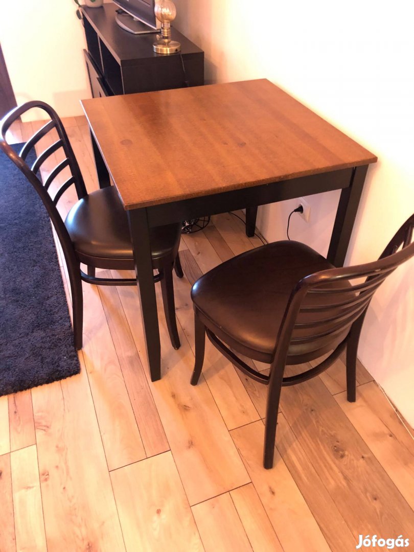 Lerhamn étkező asztal Ikea 2db székkel
