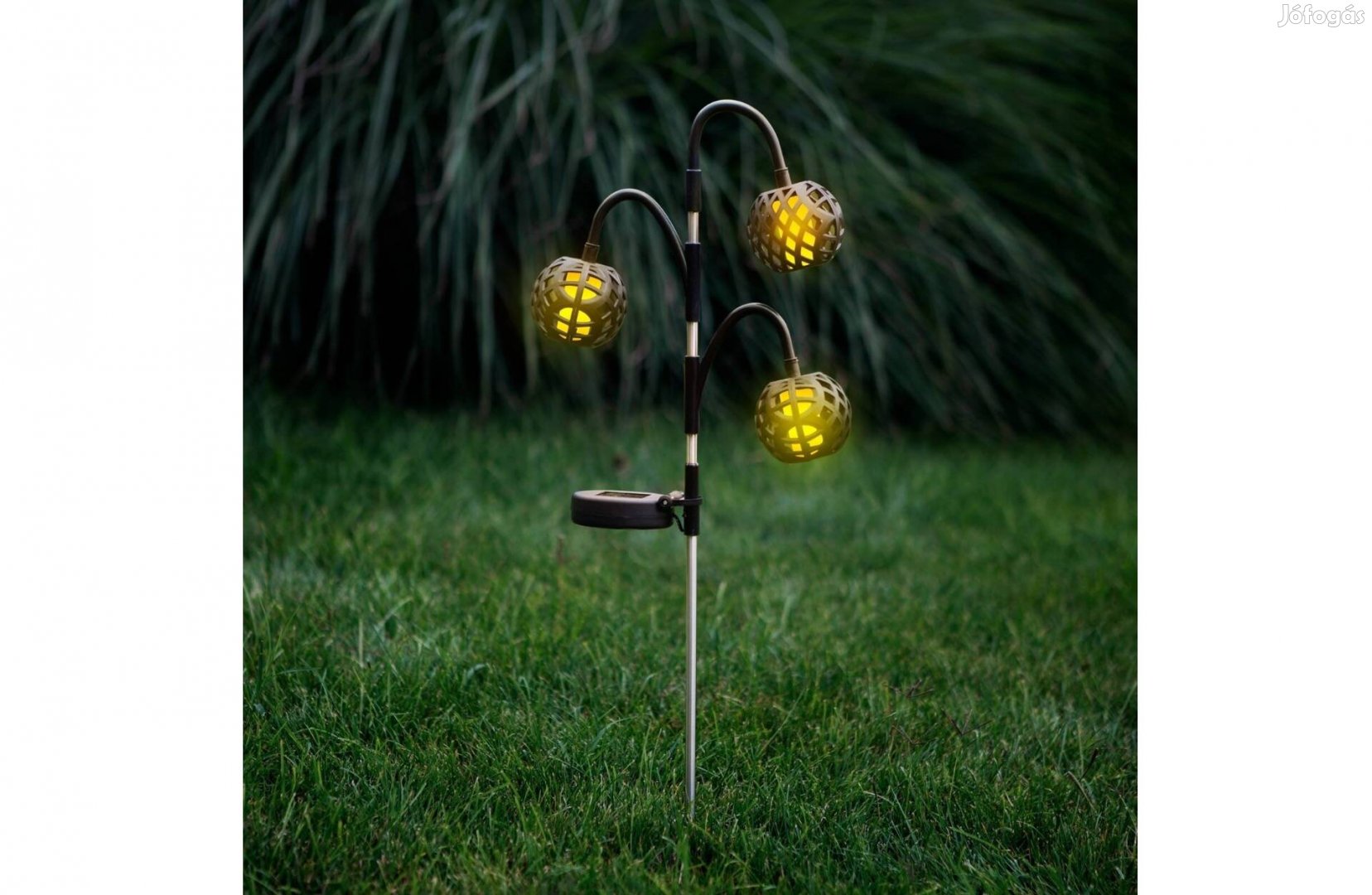 Leszúrható Szolár lámpa - lánghatással - 5 gömb - 7 cm - 30