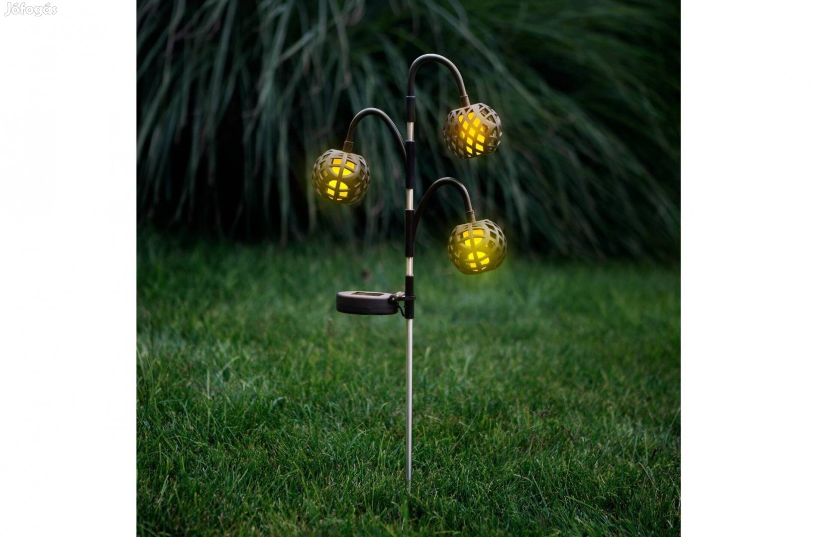 Leszúrható szolár lámpa - lánghatással - 5 gömb - 7 cm - 30 LED