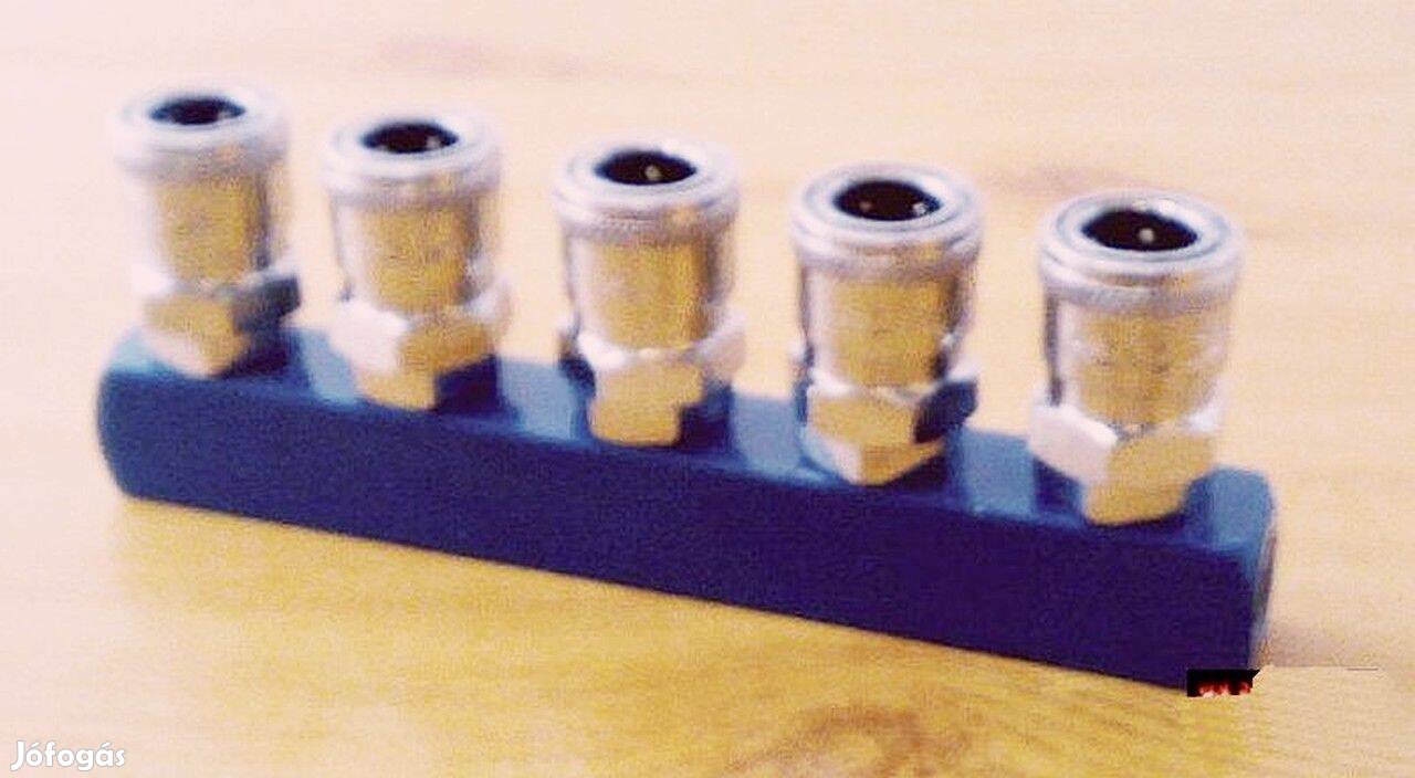 Levegőelosztó fejegység, 5 csatornás. Ipari magasnyomású