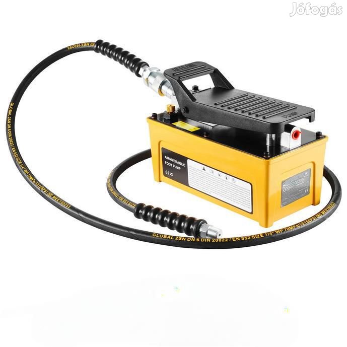 Levegős hidraulikus lábpumpa, 1,6 l, 700 bar sárga