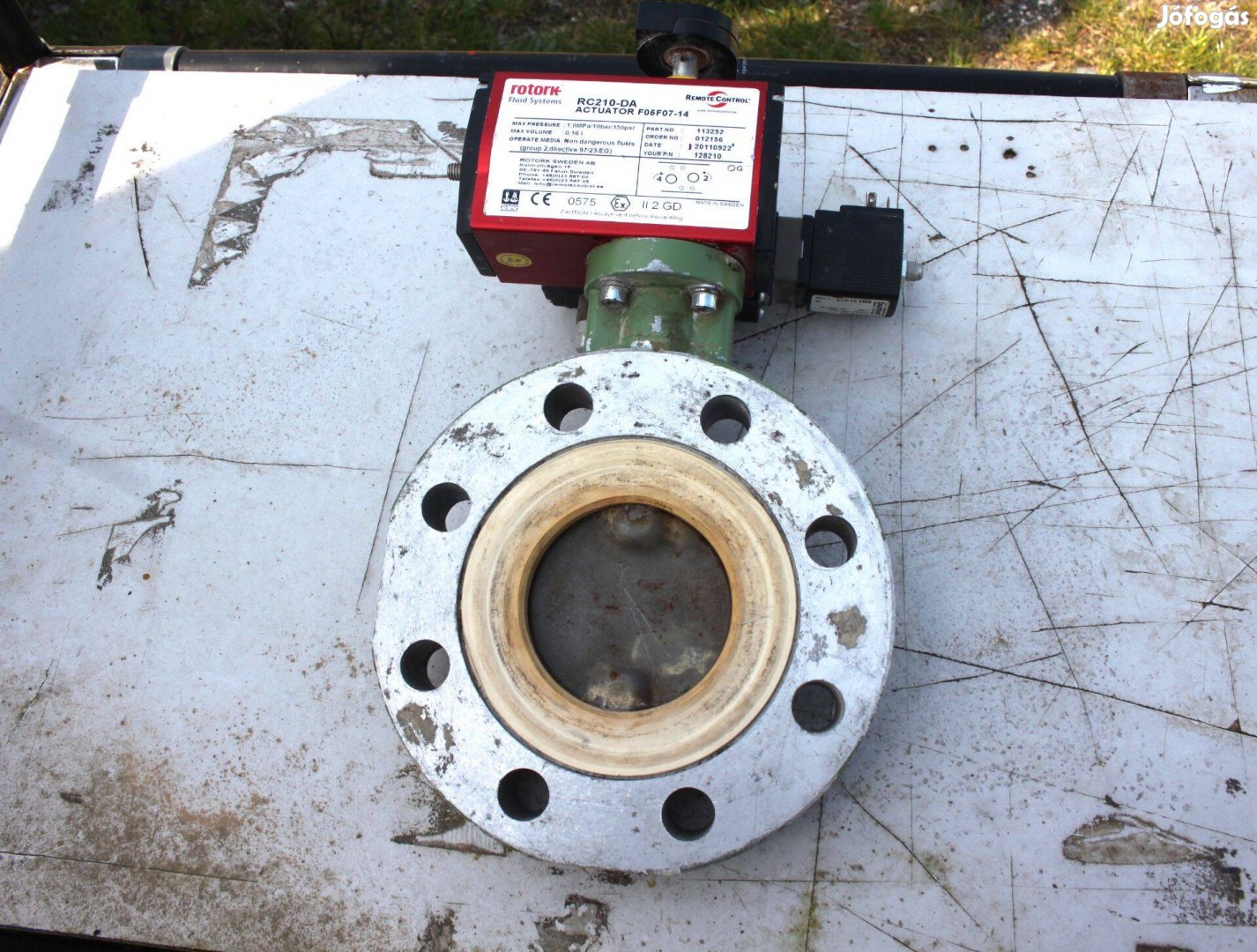 Levegős müködésű pillangószelep pneumatikus aktuátor szelep DN80 6818