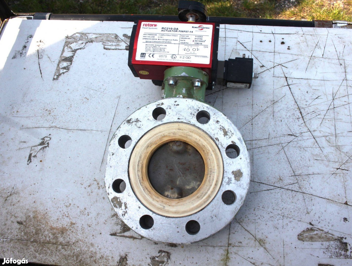 Levegős müködésű pillangószelep pneumatikus aktuátor szelep