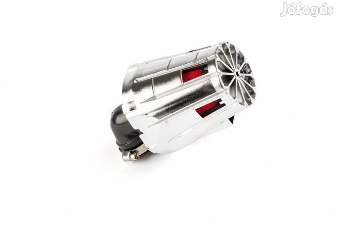 Levegőszűrő E5 90 fokban hajlított d.35mm krómozott / piros
