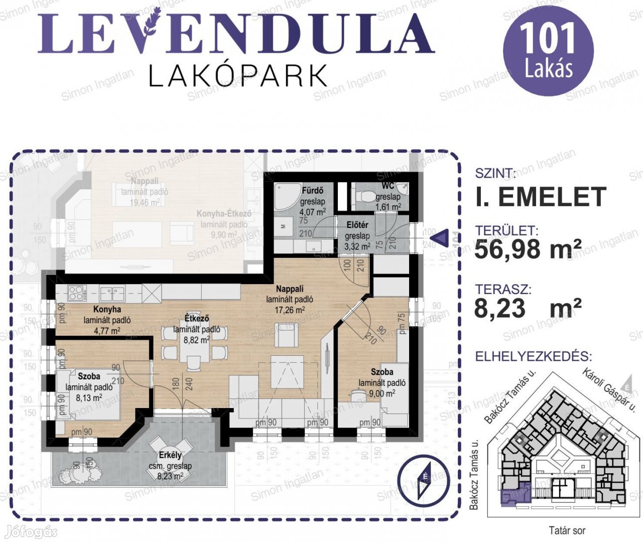 Levendula lakópark - 1. emelet 101 lakás