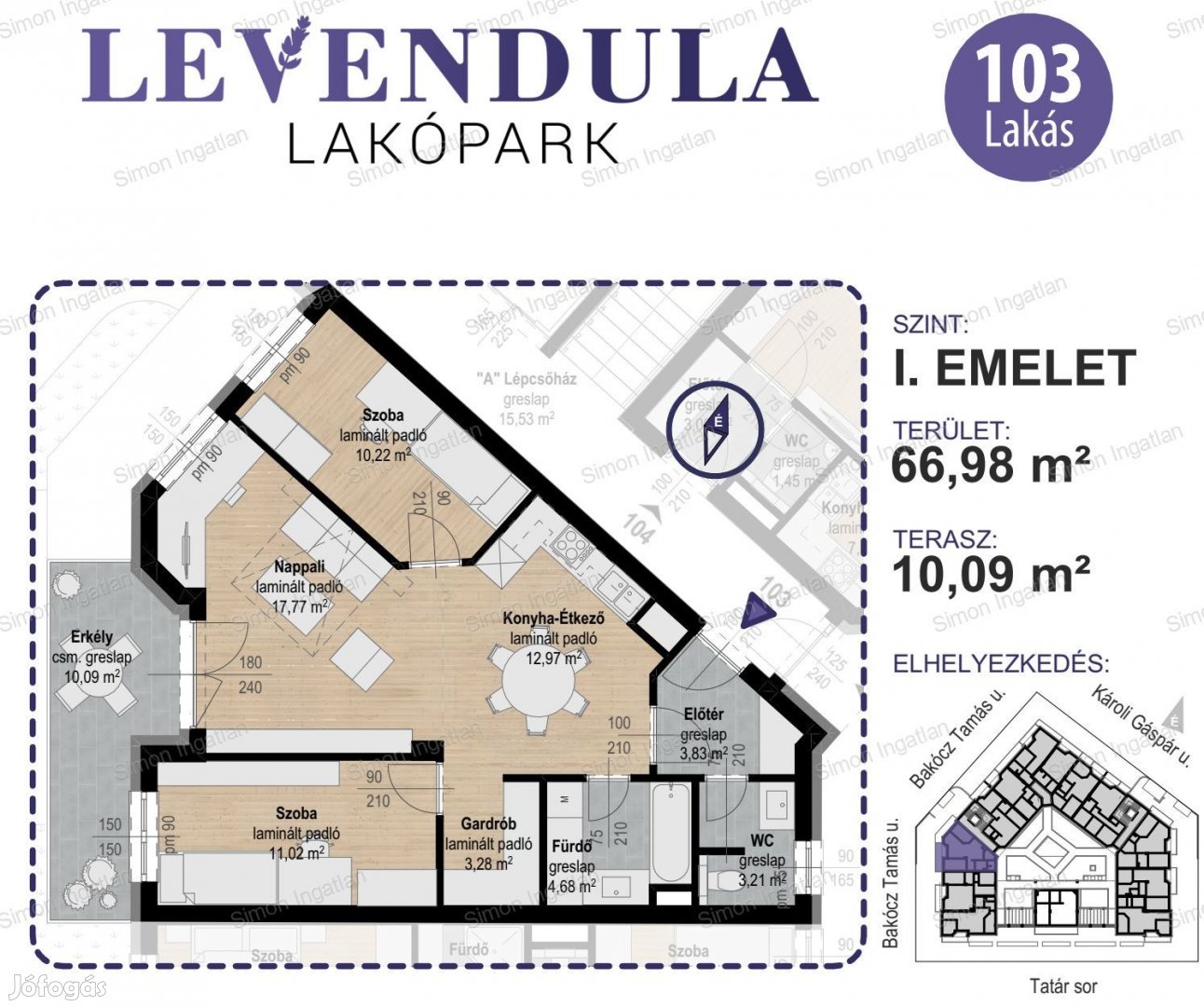 Levendula lakópark - 1. emelet 103 lakás