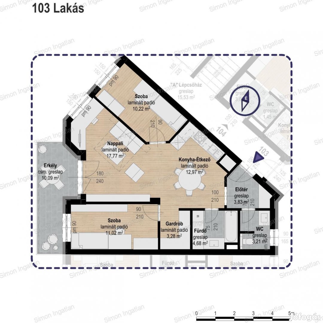 Levendula lakópark - 1. emelet 103 lakás