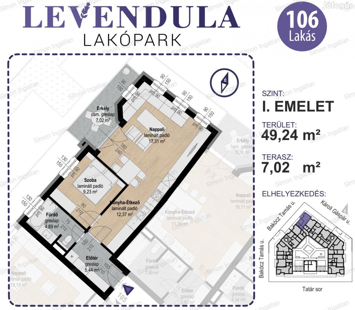 Levendula lakópark - 1. emelet 106 lakás