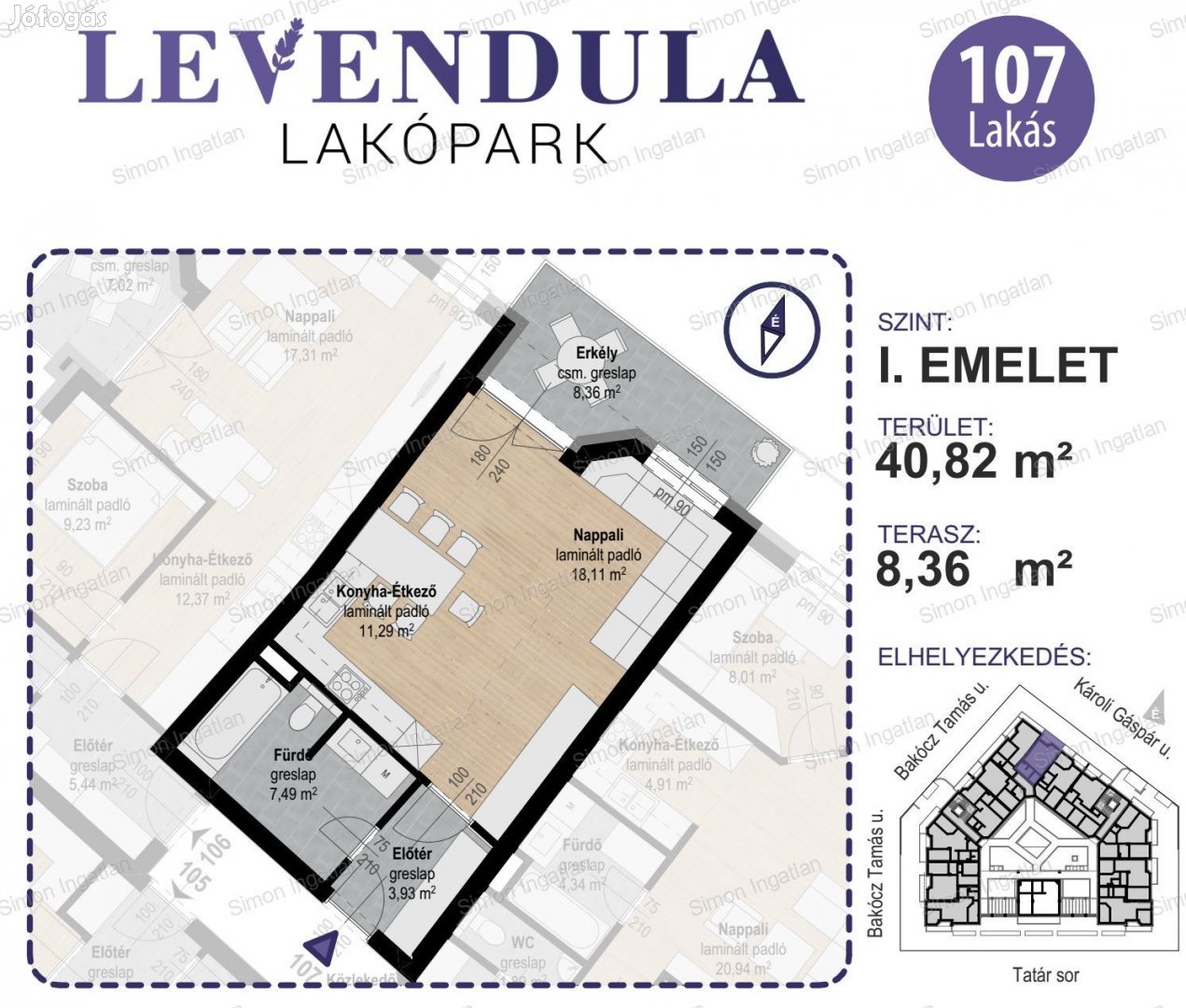 Levendula lakópark - 1. emelet 107 lakás