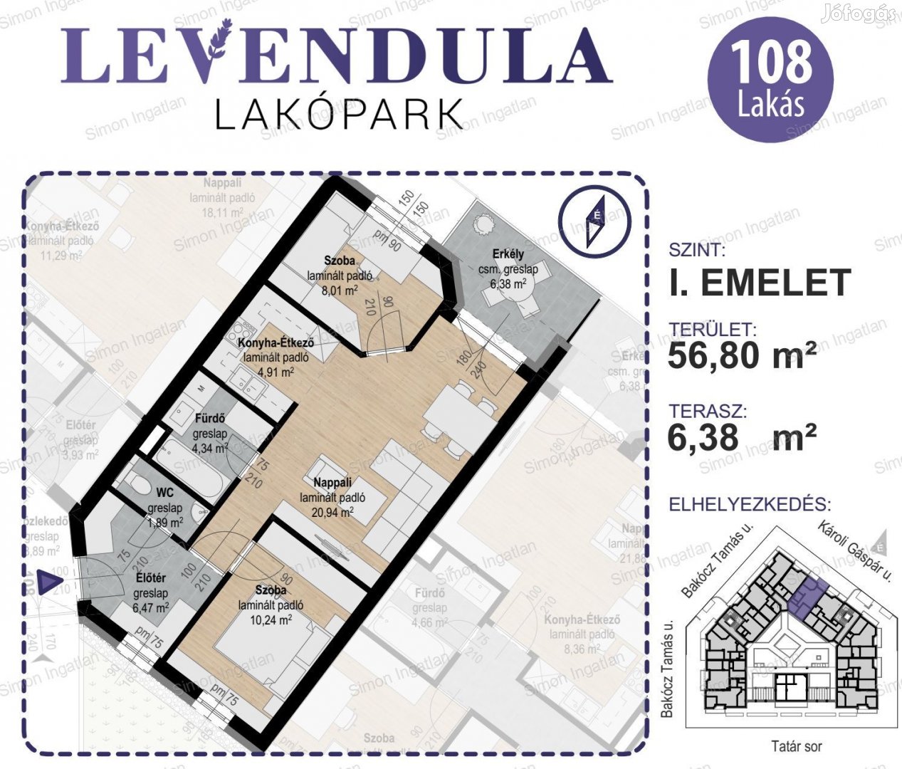 Levendula lakópark - 1. emelet 108 lakás