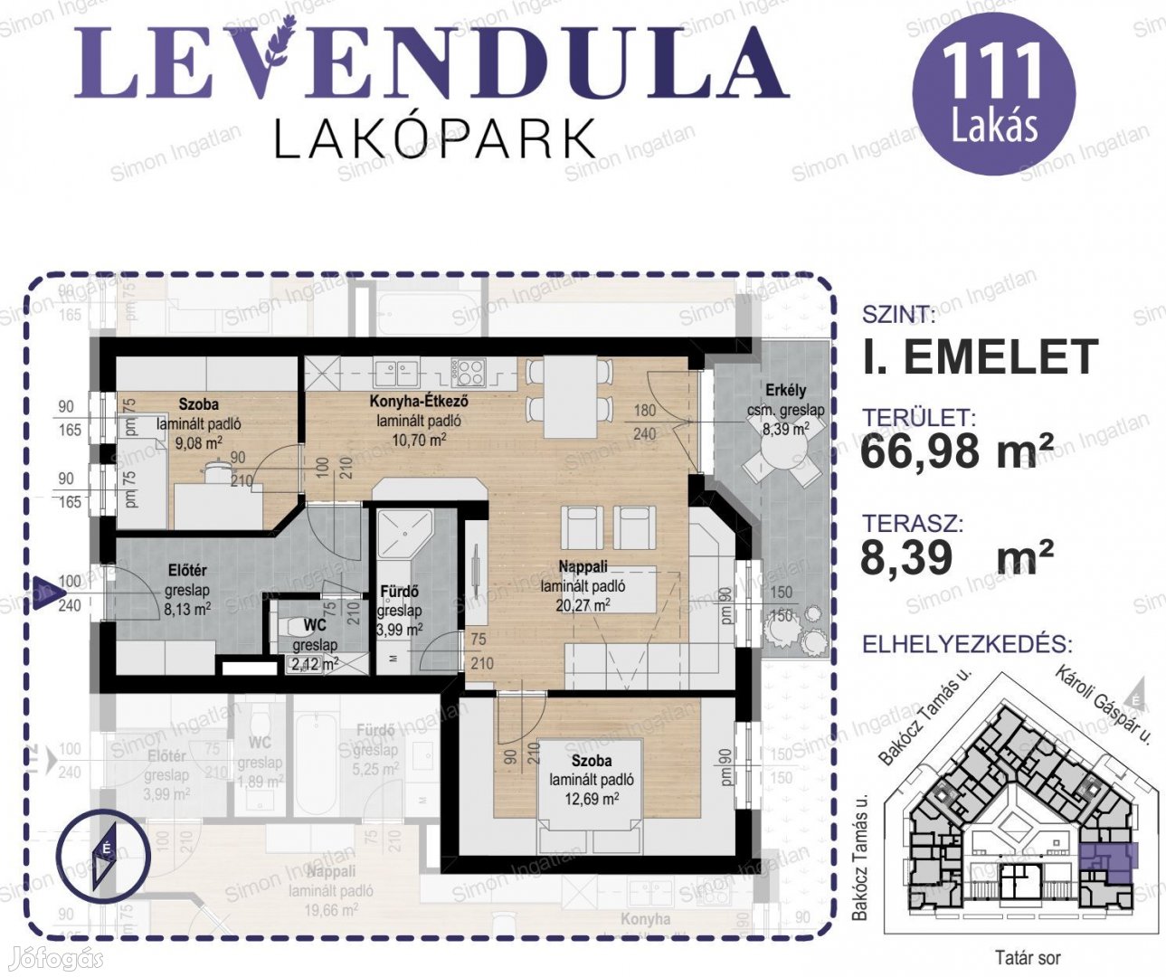 Levendula lakópark - 1. emelet 111 lakás