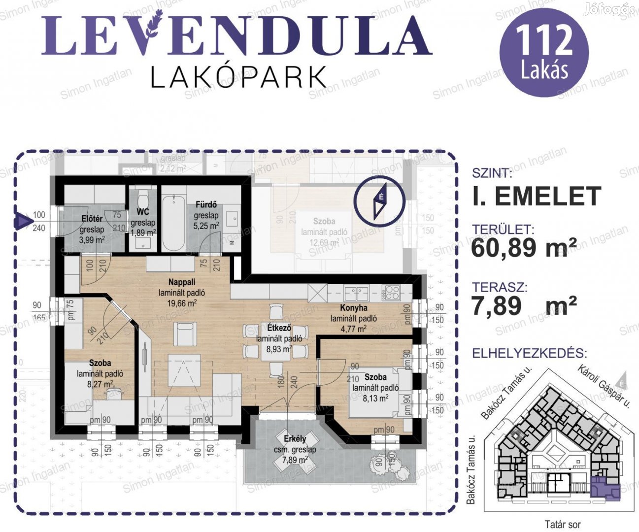 Levendula lakópark - 1. emelet 112 lakás