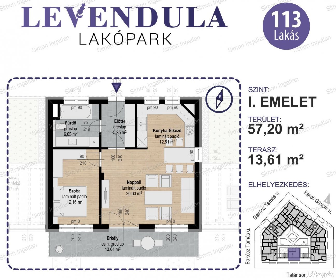 Levendula lakópark - 1. emelet 113 lakás