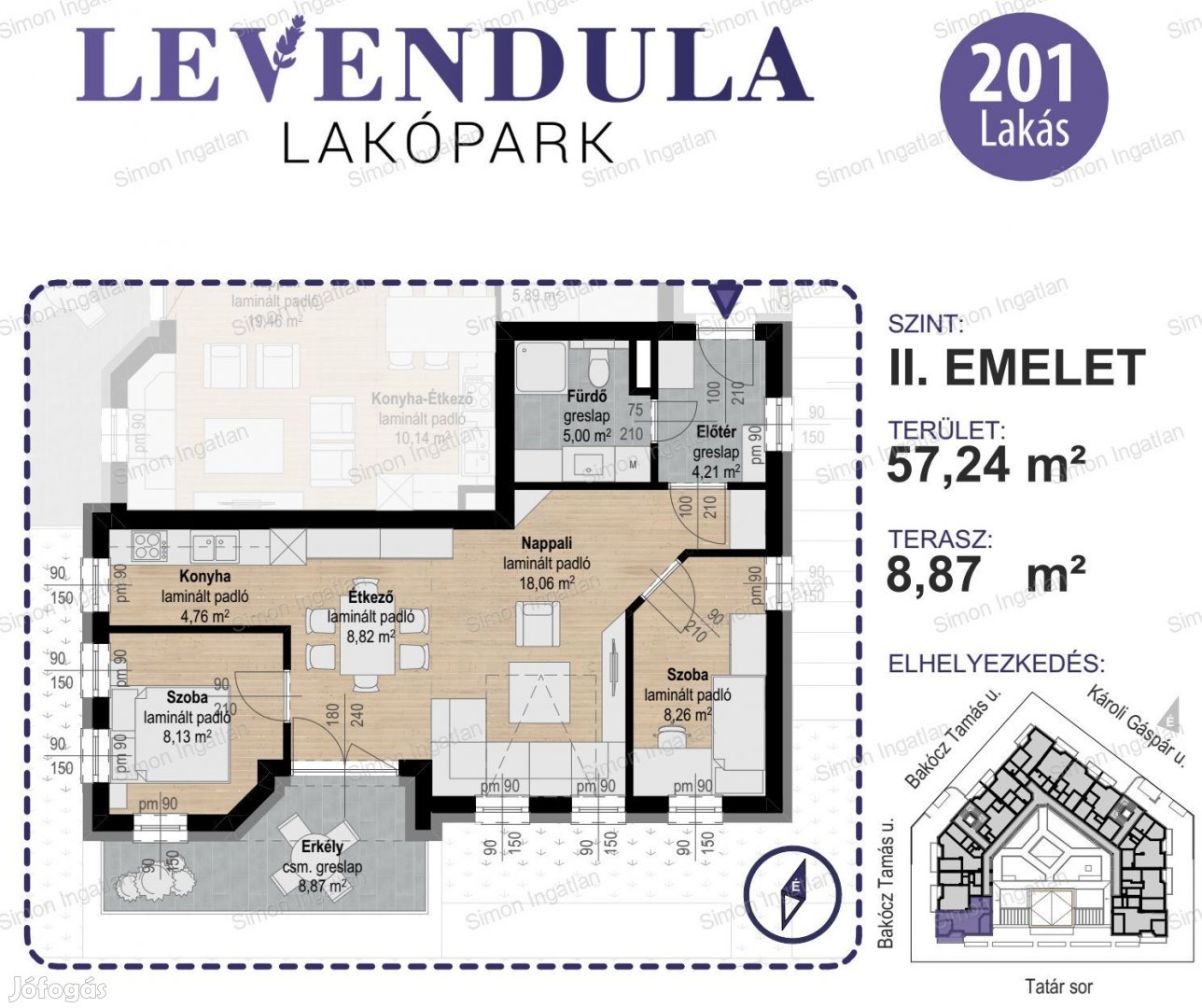 Levendula lakópark - 2. emelet 201 lakás