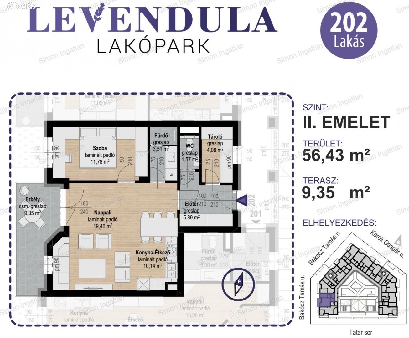 Levendula lakópark - 2. emelet 202 lakás